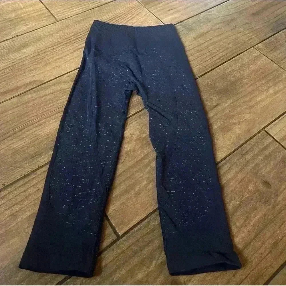 Lululemon Ebb To Street Seamless Navy Speckled Leggings Size 4